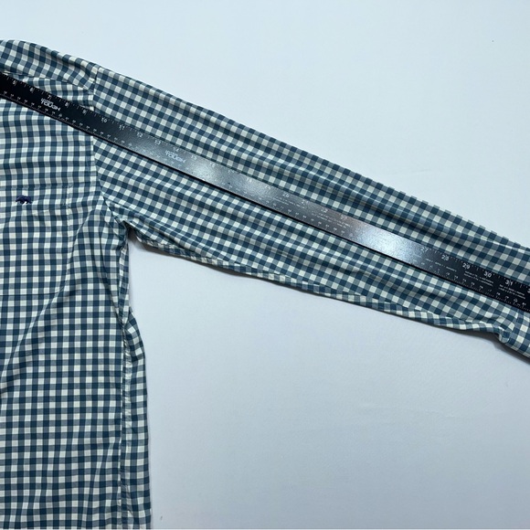 Onward Reserve Performance Button Down Shirt Mens Size Medium Blue Ivory Checked - Picture 15 of 16